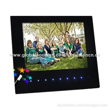 8-inch supper thin digital photo frame with touch button, auto copy/play HD video